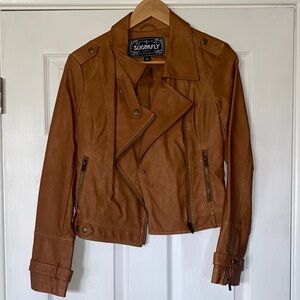 Sugarfly Women's Brown Faux Leather Jacket